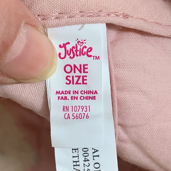 Justice Baseball Hat Girls One Size Light Pink Velour Quilted Bejeweled Initial - Picture 12 of 13